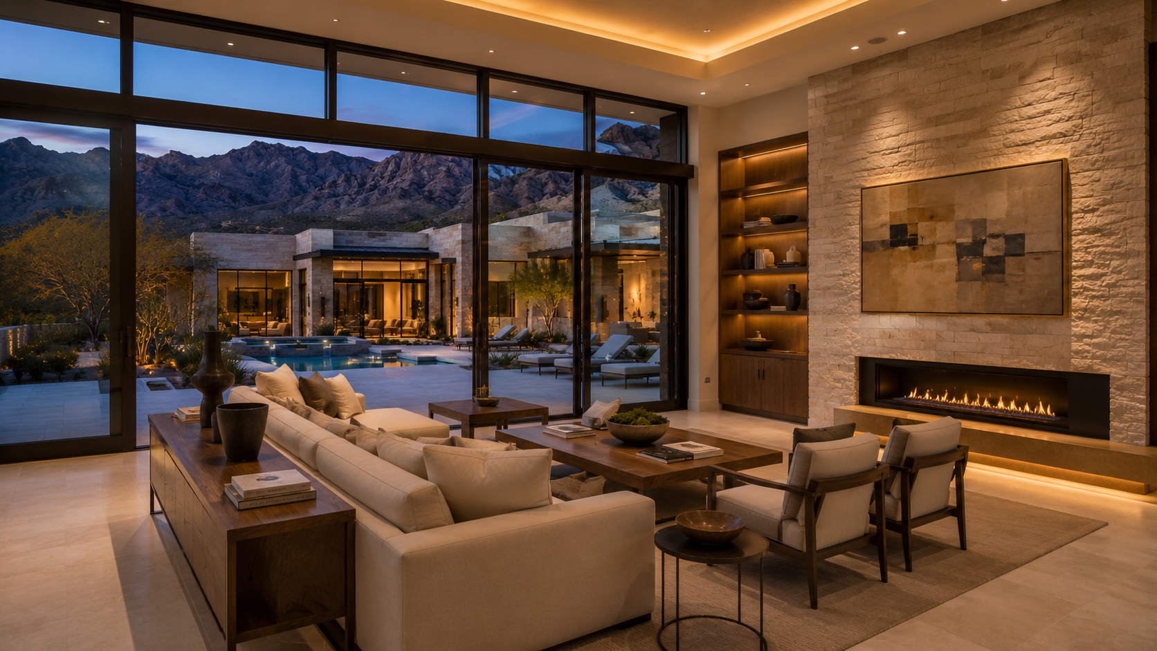 Original professional photograph of a luxury living room